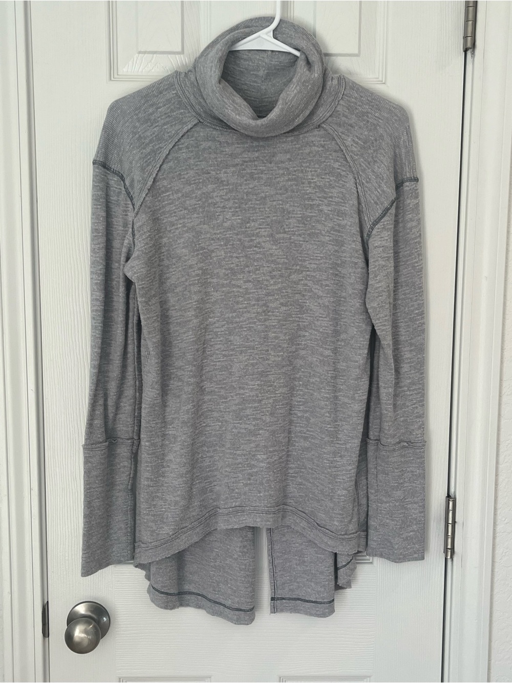 We The Free Light Gray Cowl Neck Sweater